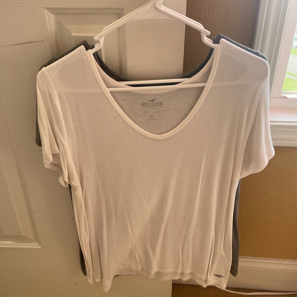 White Hollister V-Neck